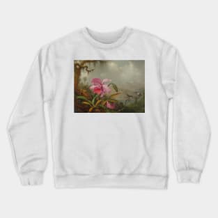 Orchids And Hummingbirds by Martin Johnson Heade Crewneck Sweatshirt